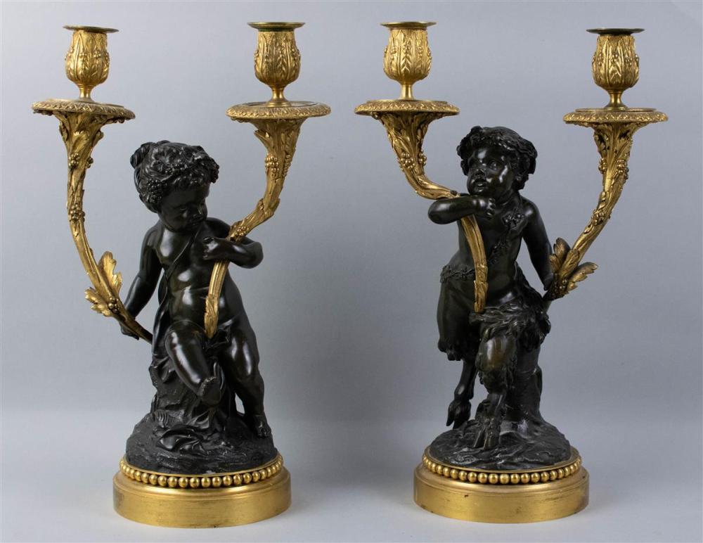 PAIR OF FRENCH GILT-BRONZE AND