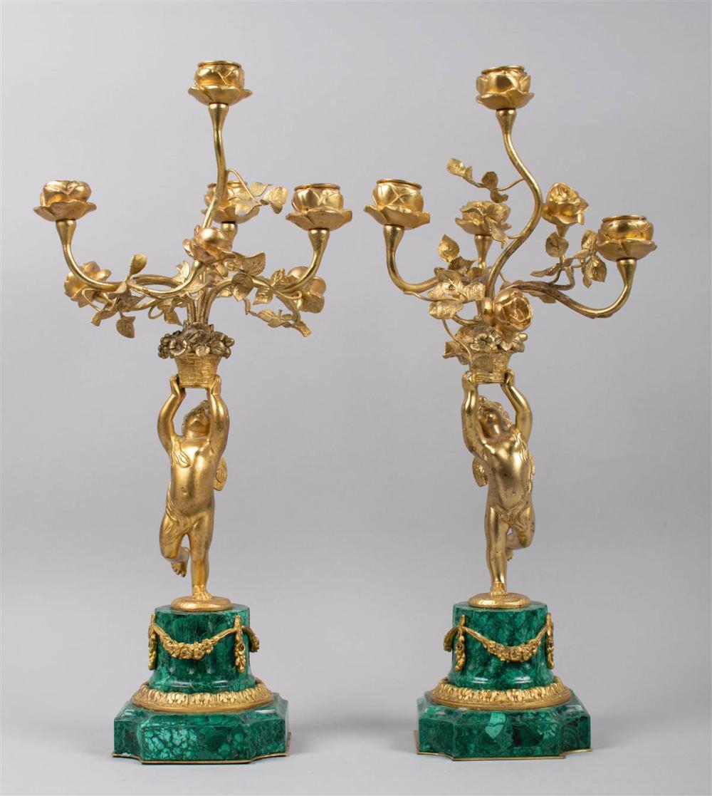 PAIR OF FRENCH GILT-BRONZE AND