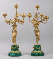 PAIR OF FRENCH GILT-BRONZE AND