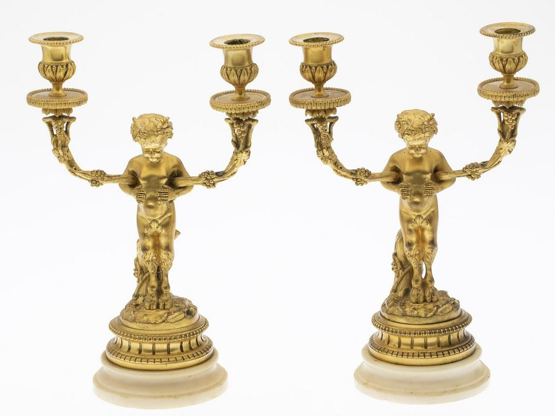 PAIR OF FRENCH GILT-BRONZE