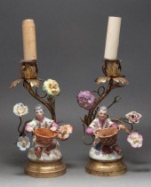 Pair of French gilt-metal cand