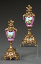 Pair of French Gilt-Spelter-Mo