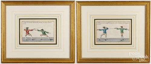 PAIR OF FRENCH HAND COLORED