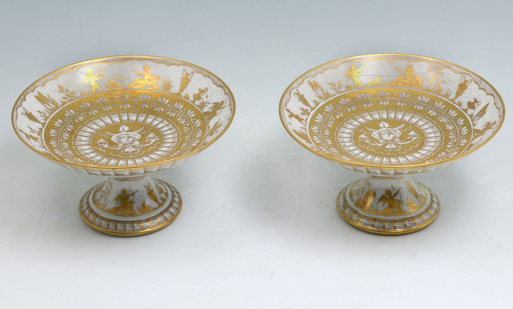 PAIR OF FRENCH LIMOGES TAZZAS: Pair