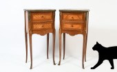 PAIR OF FRENCH MARBLE TOP 2 DR