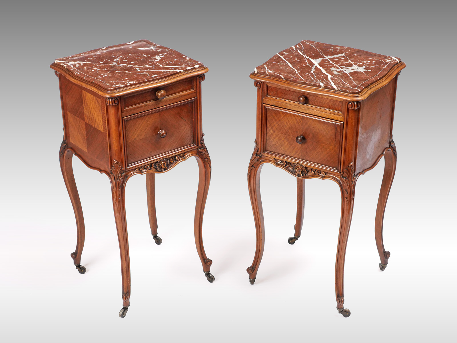 PAIR OF FRENCH MARBLE TOP