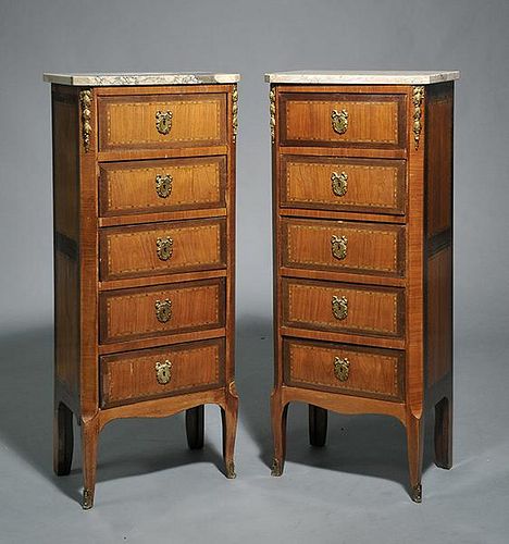 PAIR OF FRENCH MARBLE TOP
