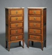 PAIR OF FRENCH MARBLE TOP LING
