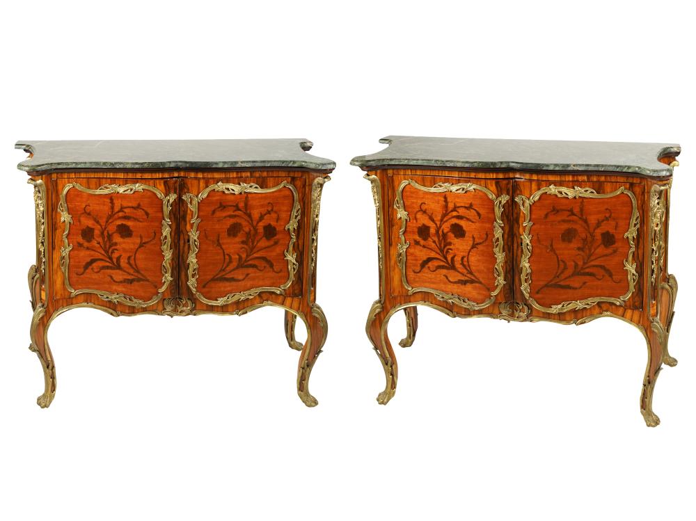 PAIR OF FRENCH MARQUETRY INLAID