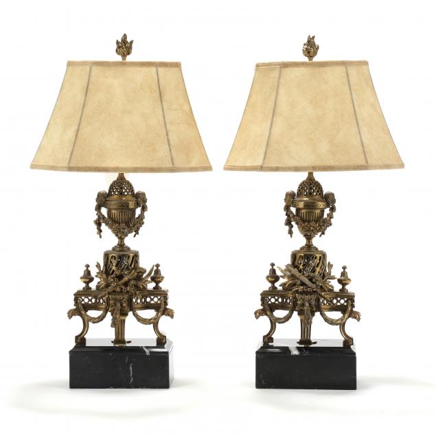 PAIR OF FRENCH NEOCLASSICAL BRASS