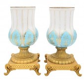 PAIR OF FRENCH OPALINE AND BRO
