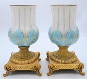 PAIR OF FRENCH OPALINE AND BRO
