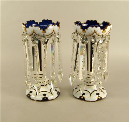 Pair of French opaline and blue