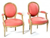 PAIR OF FRENCH OPEN ARMCHAIRSP