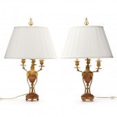 PAIR OF FRENCH ORMOLU AND HARD