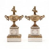 PAIR OF FRENCH ORMOLU AND MARB