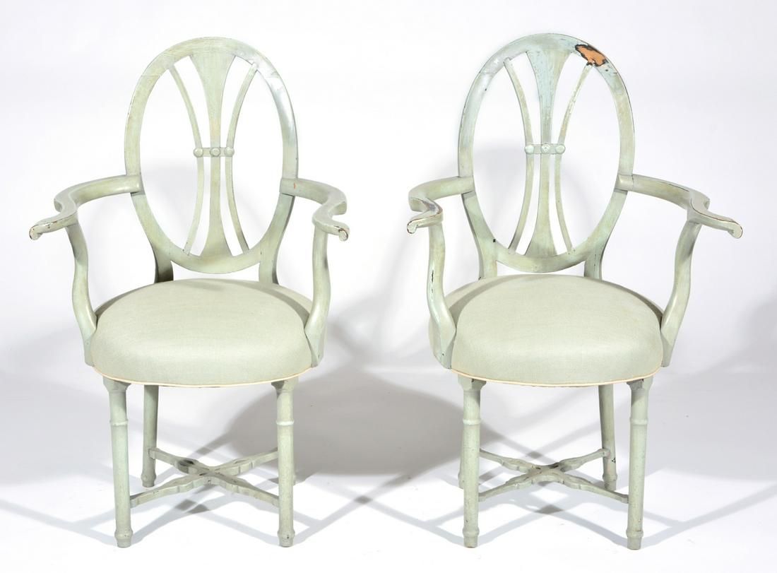 PAIR OF FRENCH OVAL BACK OPEN