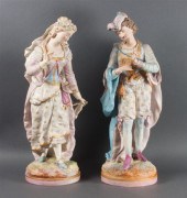 Pair of French painted bisque