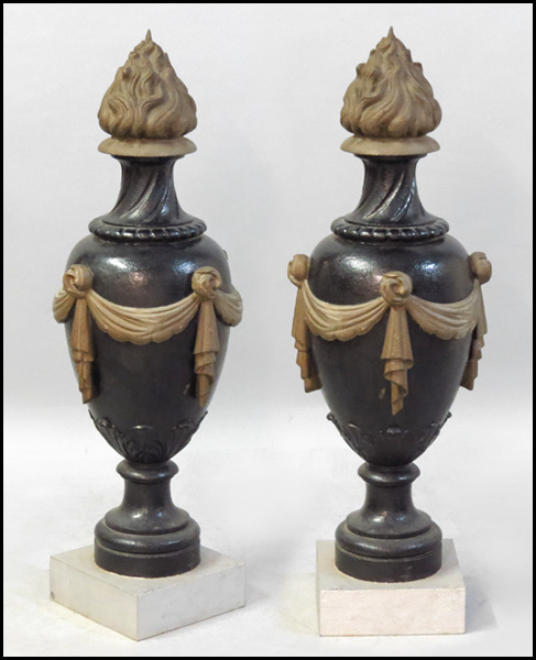 PAIR OF FRENCH PAINTED CAST IRON
