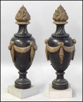 PAIR OF FRENCH PAINTED CAST IR