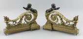 PAIR OF FRENCH PARCEL-GILT BRO