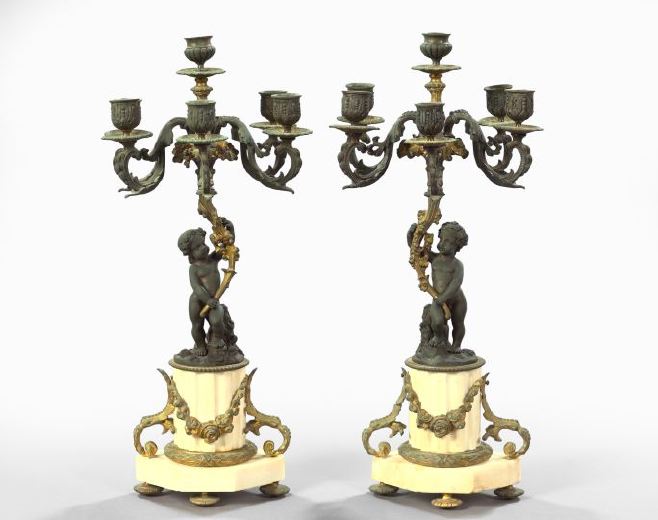 Pair of French Parcel-Gilt