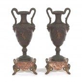 PAIR OF FRENCH PATINATED AND O