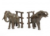 PAIR OF FRENCH PATINATED BRONZ
