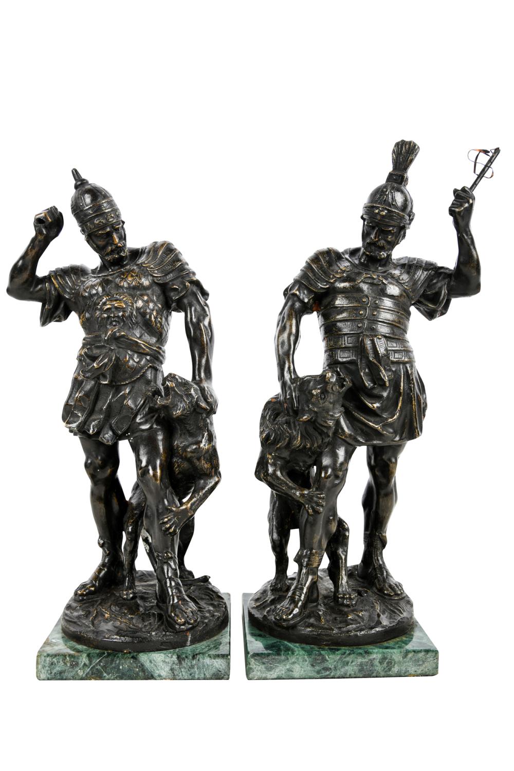 PAIR OF FRENCH PATINATED BRONZE