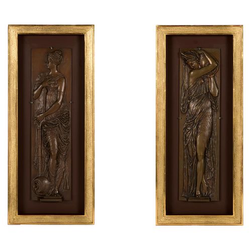 PAIR OF FRENCH PATINATED-BRONZE