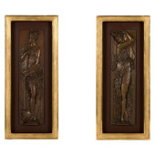 PAIR OF FRENCH PATINATED-BRONZ
