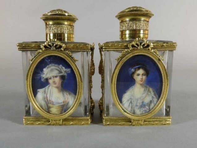 PAIR OF FRENCH PERFUME BOTTLESA