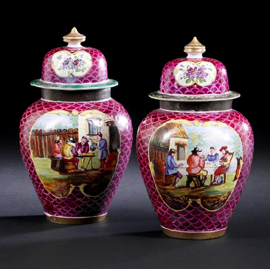 Pair of French Polychromed