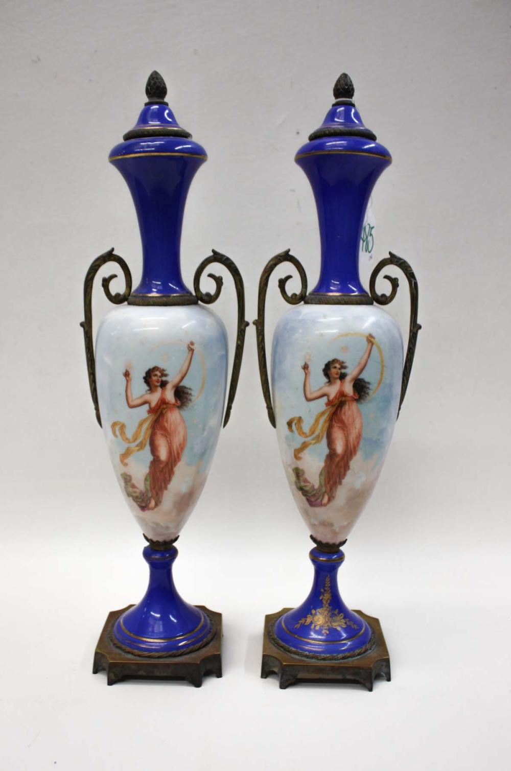PAIR OF FRENCH PORCELAIN AND