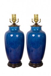 PAIR OF FRENCH PORCELAIN BLUE
