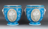 Pair of French porcelain cache