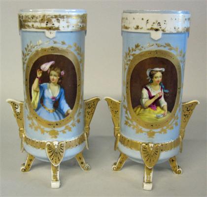 Pair of French porcelain vases   