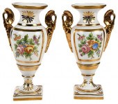 PAIR OF FRENCH PORCELAIN VASES