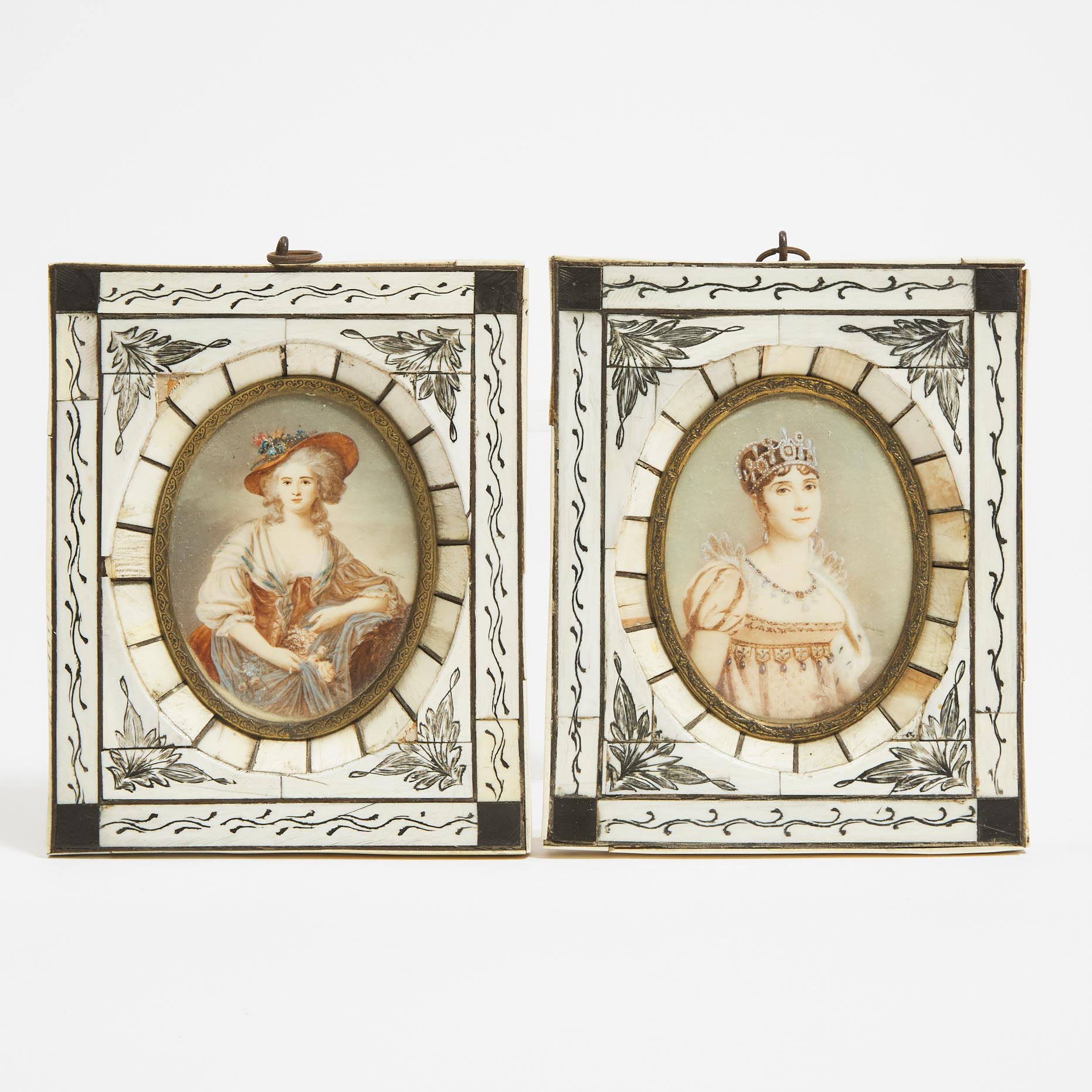 Pair of French Portrait Miniatures,