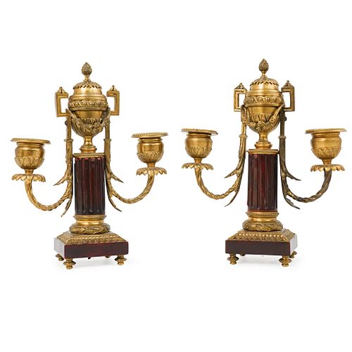PAIR OF FRENCH REGENCY BRONZE