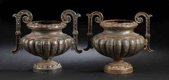 Pair of French Ribbed Cast-Iron
