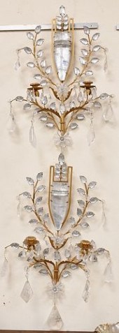 PAIR OF FRENCH ROCK CRYSTAL TW