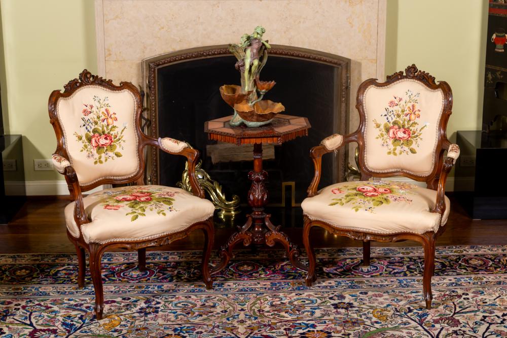 PAIR OF FRENCH ROCOCO REVIVAL-STYLE