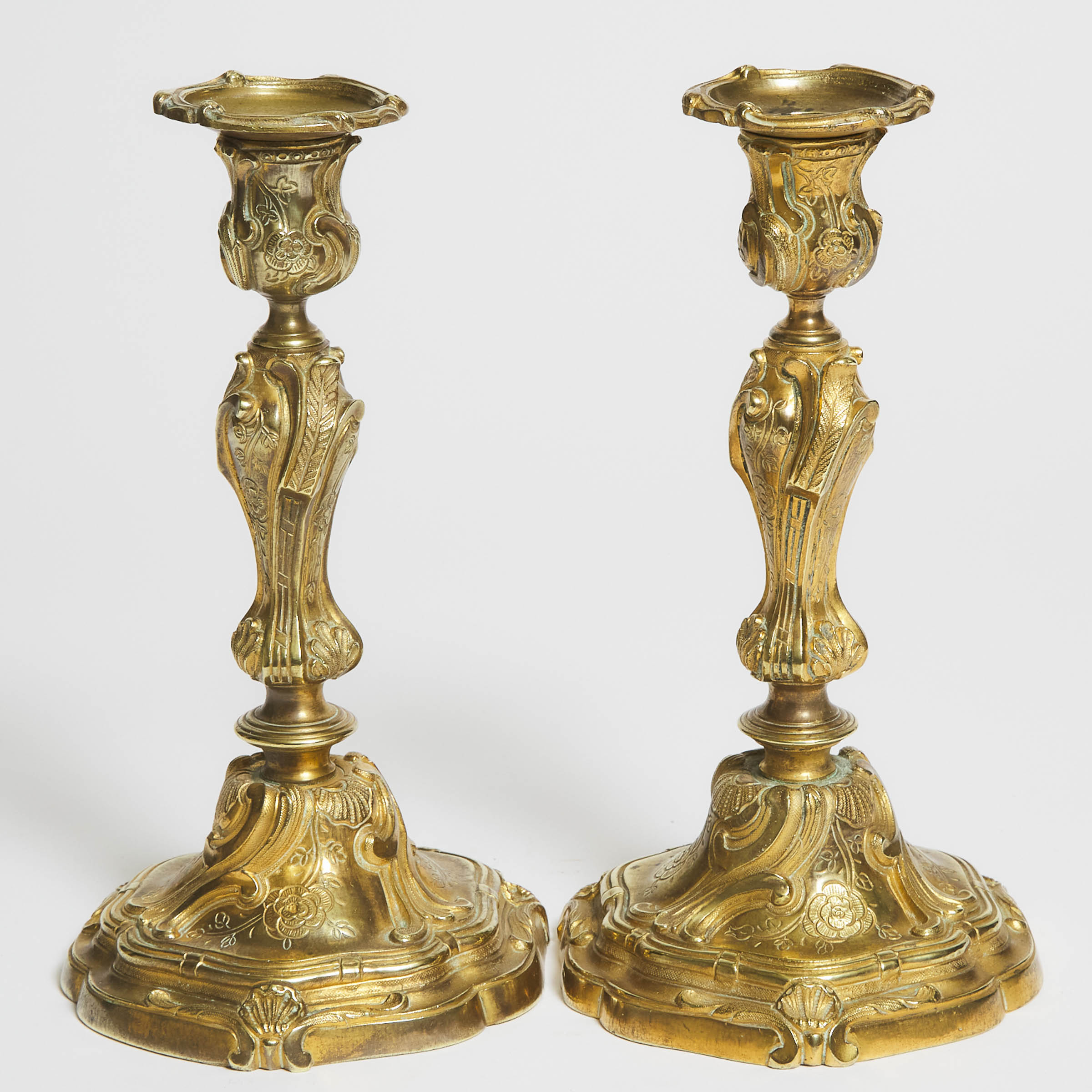 Pair of French Rococo Style Gilt