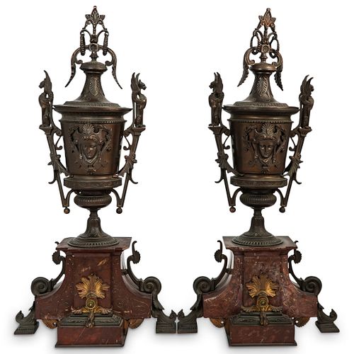 PAIR OF FRENCH ROUGE MARBLE
