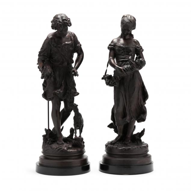 PAIR OF FRENCH SCHOOL SCULPTURES OF