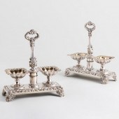 PAIR OF FRENCH SILVER SALT CEL