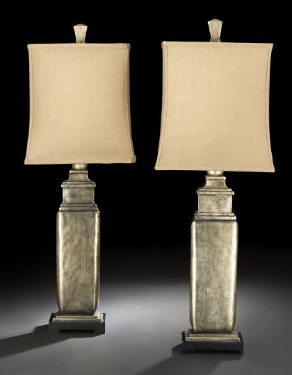 Pair of French Silvered Wood