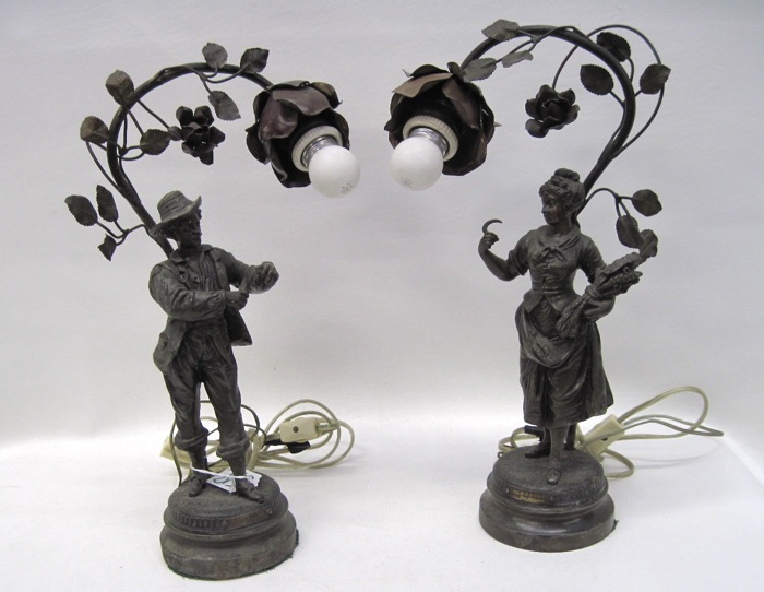 PAIR OF FRENCH SPELTER FIGURAL