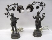 PAIR OF FRENCH SPELTER FIGURAL
